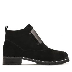 Botki Loretta Vitale. Czarne botki damskie Loretta Vitale, bez obcasa, na płaskiej podeszwie, bez zapięcia. Za 379.99 zł.