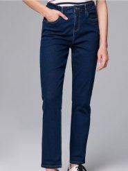 Jeansy boyfriend slim - granatowy. Niebieskie jeansy damskie Sinsay. Za 69.99 zł.