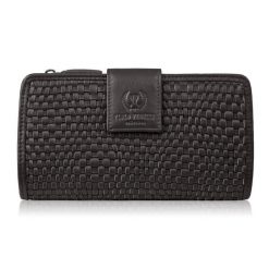 Duży portfel damski ciemnobrązowy handmade z ochroną RFID Paolo Peruzzi AY-08-BR. Brązowe portfele damskie PAOLO PERUZZI, bez wzorów, ze skóry. Za 89.00 zł.