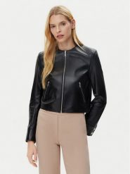 BOSS Kurtka skórzana Sadenita 50531325 Czarny Regular Fit. Czarne kurtki damskie Boss, bez wzorów, ze skóry, bez kaptura. Za 1,819.00 zł.