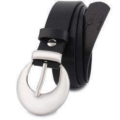 Pasek skórzany BELTIMORE r.80-95 cm O02 czarny. Czarne paski damskie bez wzorów. Za 49.90 zł.