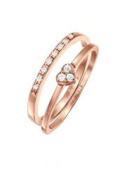 Elli Damskie serce Memoire zestaw 2 częściowy z kryształami cyrkonii w srebrze 925 Sterling Silver Pierścionki 1 ct. Szare pierścionki damskie Elli, z cyrkonią, srebrne. Za 223.99 zł.