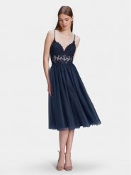 Swing Sukienka koktajlowa 5AH014HK Granatowy Slim Fit. Niebieskie sukienki damskie Hey Kyla, bez wzorów, z syntetyku, wizytowe, bez ramiączek. Za 579.99 zł.