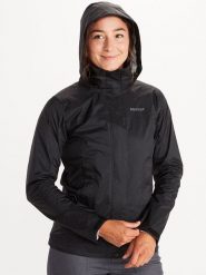 Marmot Kurtka funkcyjna "PreCip Eco" w kolorze czarnym rozmiar: XL. Czarne kurtki sportowe damskie Marmot, xl, bez wzorów, z materiału, bez kaptura. Za 193.24 zł.