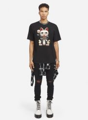 Domrebel T-shirt "Lucky-Box-T" | Lucky Box T | Kobieta | Czarny. Czarne t-shirty damskie Domrebel, xl, bez wzorów, z bawełny, bez kołnierzyka. W wyprzedaży za 399.00 zł.
