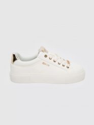 Sneakersy damskie ze skóry ekologicznej białe NN274A851 101. Białe obuwie sportowe damskie Big Star, ze skóry ekologicznej, bez zapięcia. Za 179.99 zł.