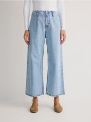 Jeansy culotte z wysokim stanem - niebieski. Niebieskie jeansy damskie Reserved, z podwyższonym stanem. Za 139.99 zł.