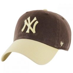 Czapka z daszkiem do turystyki Brand 47 MLB New York Yankees brązowa. Brązowe czapki z daszkiem damskie 47 Brand, bez wzorów. Za 149.00 zł.