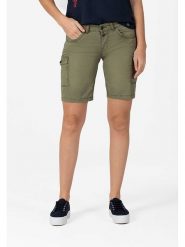 Timezone Bermudy "Nali" w kolorze khaki rozmiar: W27. Brązowe szorty damskie Timezone, z aplikacjami. Za 100.99 zł.