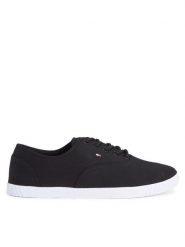 Tommy Hilfiger Tenisówki Canvas Lace Up Sneaker FW0FW07805 Czarny. Czarne obuwie sportowe damskie Tommy Hilfiger, bez wzorów, z materiału, bez zapięcia. Za 329.99 zł.