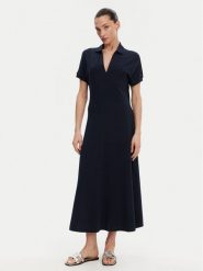 Tommy Hilfiger Sukienka codzienna WW0WW44514 Granatowy Regular Fit. Niebieskie sukienki damskie Tommy Hilfiger, bez wzorów, z bawełny, bez ramiączek. Za 399.99 zł.