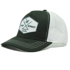 Czapka Trucker - 5 Paneli / Dorosły / Jeden Rozmiar (Zielony/Biały). Zielone czapki z daszkiem damskie SURF MONKEY, bez wzorów. Za 159.95 zł.