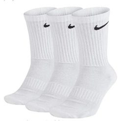 Sportowe skarpetki Nike 3-pak Crew SX4508. Białe skarpetki damskie Nike, bez wzorów. W wyprzedaży za 59.99 zł.