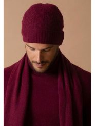 Perfect Cashmere Kaszmirowa czapka "Popi" w kolorze bordowym rozmiar: onesize. Czerwone czapki damskie Perfect Cashmere, bez wzorów, z kaszmiru. Za 143.99 zł.