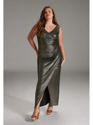 SWING Sukienka w kolorze khaki rozmiar: 42. Brązowe sukienki damskie Swing, bez wzorów, bez ramiączek. Za 274.75 zł.