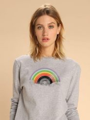 WOOOP Bluza "Rainbow Classics" w kolorze szarym rozmiar: S. Szare bluzy damskie Wooop, s, bez wzorów, bez kaptura. Za 108.99 zł.