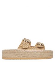 LOVE MOSCHINO Espadryle JA28393G0MJQ0107 Beżowy. Brązowe espadryle damskie Love Moschino, bez wzorów, z tworzywa sztucznego, bez obcasa. Za 439.99 zł.
