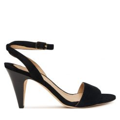 Sandały LAUREN RALPH LAUREN. Czarne sandały damskie Lauren Ralph Lauren, bez wzorów, bez obcasa, na słupku, bez zapięcia. Za 769.99 zł.