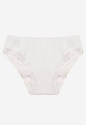 Białe Bawełniane Majtki Figi z Koronką Mergea. Białe figi Born2be, bez wzorów, z bawełny. Za 4.99 zł.