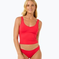 Góra od stroju kąpielowego Rip Curl Premium Surf Tankini. Czerwone bikini RIPCURL, bez wzorów. Za 189.99 zł.
