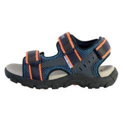 Sandały GEOX JR SANDAL STRADA A Niebieski. Brązowe sandały damskie Geox, bez wzorów, ze skóry, bez obcasa, bez zapięcia. Za 152.99 zł.