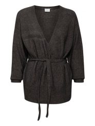 KAFFE curve Kardigan "Welly" w kolorze antracytowym rozmiar: XL. Czarne kardigany damskie KAFFE curve, xl, bez wzorów, z wełny. Za 142.84 zł.