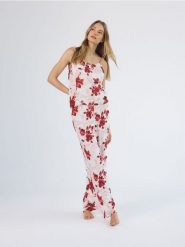 Dwuczęściowa piżama z wiskozy - różowy. Czerwone piżamy damskie Reserved, bez wzorów, z tkaniny, bez ramiączek. Za 139.99 zł.