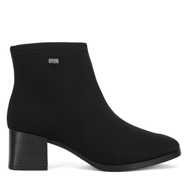 Botki Remonte. Czarne botki damskie Remonte, bez obcasa, na słupku, bez zapięcia. Za 389.99 zł.