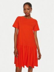 United Colors Of Benetton Sukienka codzienna 3U53DV01H Czerwony Relaxed Fit. Czerwone sukienki damskie United Colors Of Benetton, bez wzorów, z bawełny, bez ramiączek. Za 229.99 zł.