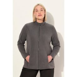 Damskie Bluza polarowa system modułowy do wpinania z recyklingu. Szare bluzy damskie Ulla Popken, plus size, bez wzorów, z materiału, bez kaptura. Za 199.99 zł.