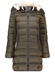 Geographical Norway Płaszcz pikowany "Carenne" w kolorze khaki rozmiar: XL. Brązowe płaszcze damskie Geographical Norway, xl, bez wzorów, bez kaptura. Za 201.08 zł.