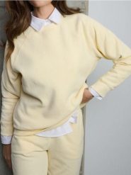 Bluza crewneck - żółty. Żółte bluzy damskie Sinsay, l, bez wzorów, bez kaptura. Za 35.99 zł.