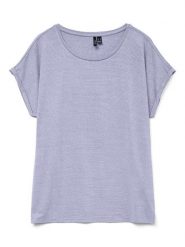 Vero Moda Koszulka w kolorze fioletowym rozmiar: S. Różowe bluzki damskie Vero Moda, s, bez wzorów, z wiskozy, bez kołnierzyka, bez ramiączek. Za 72.45 zł.