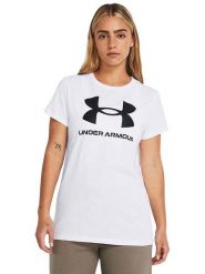 Under Armour Koszulka "Sportstyle" w kolorze białym rozmiar: M. Białe bluzki damskie Under Armour, m, bez wzorów, bez kołnierzyka, bez ramiączek. Za 74.63 zł.