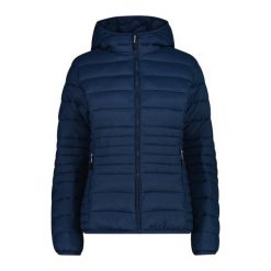 Kurtka puchowa z kapturem na zamek Sorona Aura damska CMP. Niebieskie kurtki damskie CMP, na zimę, bez wzorów, z puchu, z kapturem. Za 404.00 zł.