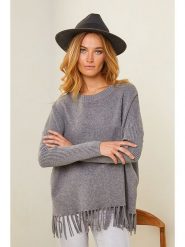 Plume Sweter "Abarran" w kolorze szarym rozmiar: L. Szare swetry klasyczne damskie Plume, l, bez kołnierzyka. Za 129.57 zł.