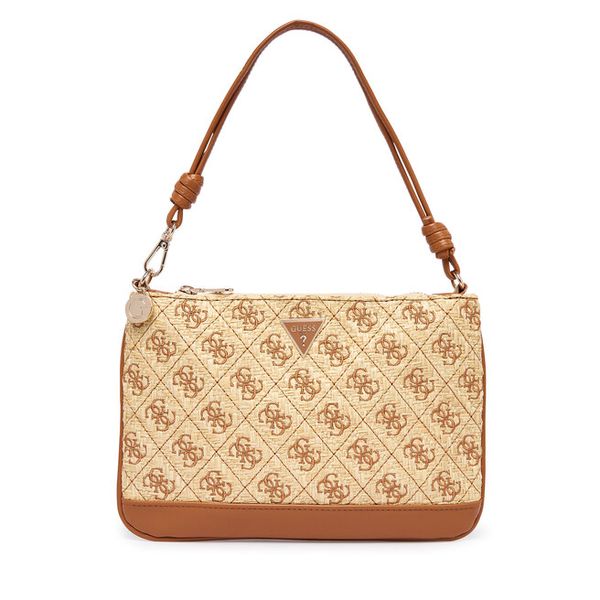 Kosmetyczka Guess. Brązowe kosmetyczki damskie Guess, z aplikacjami, z materiału. Za 264.99 zł.
