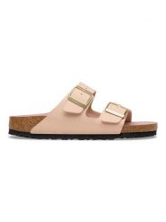 Birkenstock Klapki "Arizona" w kolorze jasnoróżowym rozmiar: 36. Czerwone klapki damskie Birkenstock, bez wzorów, z otwartym noskiem, bez obcasa, bez zapięcia. Za 334.95 zł.