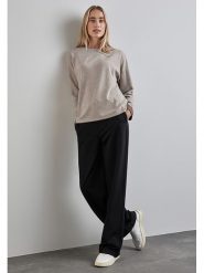 Street One Sweter w kolorze beżowym rozmiar: 42. Brązowe swetry klasyczne damskie Street One, ze splotem, bez kołnierzyka. Za 96.60 zł.