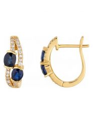 CARATELLI Złote kolczyki "Thalassa" z diamentami i szafirami rozmiar: onesize. Niebieskie kolczyki damskie CARATELLI, z diamentem, złote. Za 1,500.99 zł.