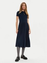 Tommy Hilfiger Sukienka codzienna WW0WW44448 Granatowy Regular Fit. Niebieskie sukienki damskie Tommy Hilfiger, bez wzorów, z bawełny, bez ramiączek. Za 489.99 zł.