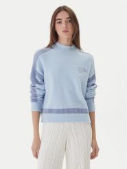 Guess Golf W5BR78 Z4242 Niebieski Relaxed Fit. Niebieskie golfy damskie Guess, xs, z aplikacjami, z syntetyku, bez ramiączek. Za 439.99 zł.