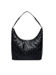 Calvin Klein Torebka Emblem Aop Debossed Medium Shbag LV04F3875G Czarny. Czarne torebki klasyczne damskie Calvin Klein, ze skóry, bez dodatków. Za 649.99 zł.