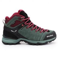 Buty trekkingowe damskie Salewa WS Alp Mate Mid WP. Zielone obuwie trekkingowe damskie Salewa, z gumy, za kostkę, bez zapięcia. Za 821.35 zł.