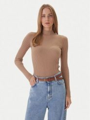 Kontatto Sweter 3M0814C Beżowy Regular Fit. Brązowe swetry klasyczne damskie Kontatto, m, z wiskozy, bez kołnierzyka. Za 259.99 zł.