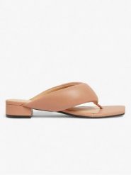 Monki Japonki w kolorze beżowym rozmiar: 40. Brązowe klapki damskie Monki, bez wzorów, z otwartym noskiem, bez obcasa, bez zapięcia. Za 39.99 zł.