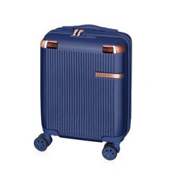 Walizka mini BETLEWSKI BWA-029 XS granatowa. Brązowe walizki Betlewski, bez wzorów, z materiału. Za 159.99 zł.