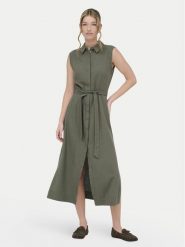 ONLY Sukienka koszulowa Goa 15363697 Khaki Regular Fit. Brązowe sukienki damskie Only, bez wzorów, ze lnu, bez ramiączek. Za 175.99 zł.