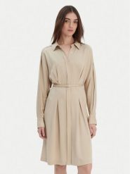 BOSS Sukienka koszulowa Dolala 50552373 Beżowy Relaxed Fit. Brązowe sukienki damskie Boss, bez wzorów, z wiskozy, bez ramiączek. Za 1,699.00 zł.