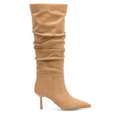 Kozaki Nine West. Brązowe kozaki damskie Nine West, bez obcasa, na szpilce, bez zapięcia. Za 329.99 zł.